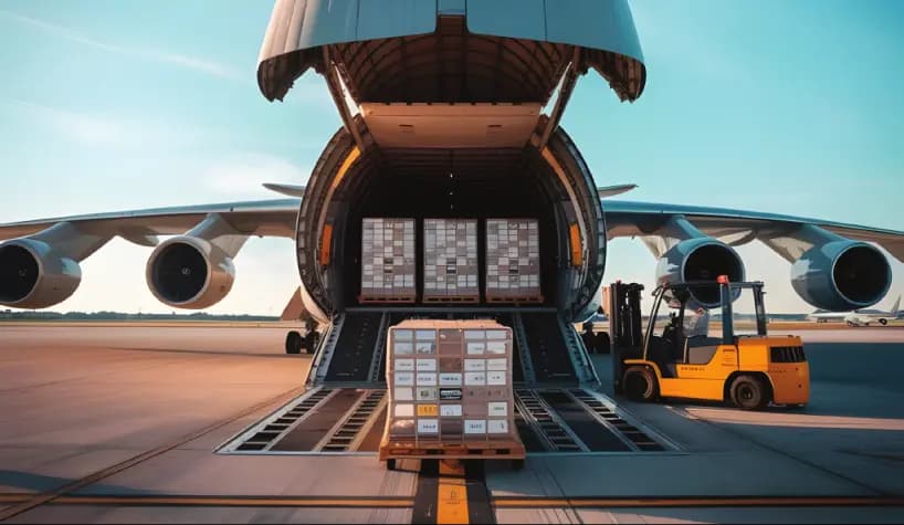 Bốc dỡ hàng từ máy bay vận tải