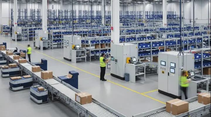 Dây chuyền tự động trong nhà xưởng