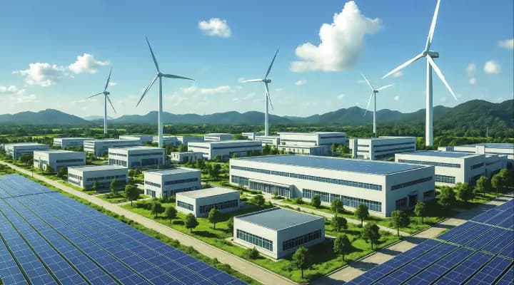 Khu công nghiệp xanh với tuabin gió